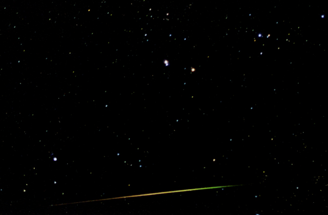 Rainbow Perseid Cygnus Swan shooting star