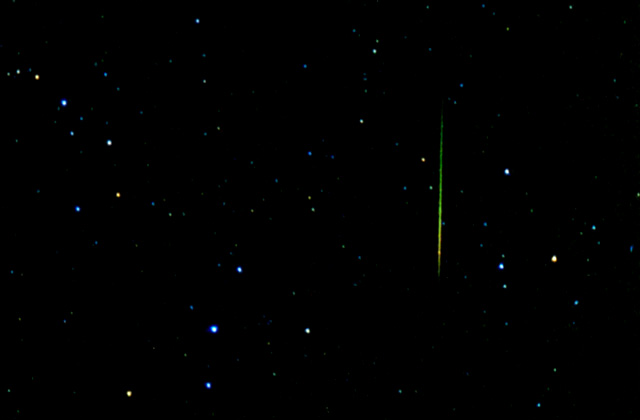 Rainbow Perseid Meteor Shower shooting star